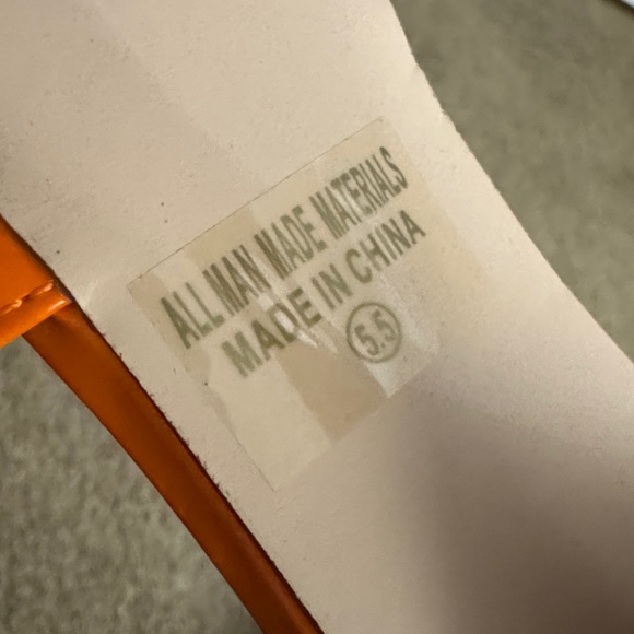 Chase + Chloe Orange Platform Mule Heels Size 5.5 - Picture 7 of 12